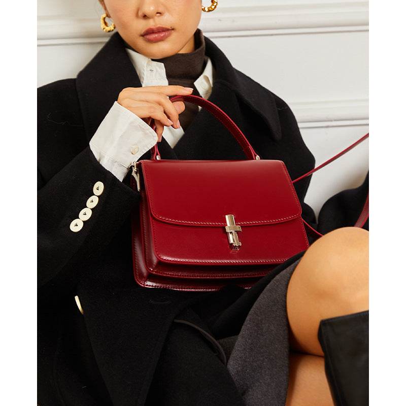 Crossbody Genuine Leather Saddle Bag Women - Mubimart