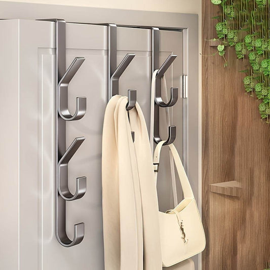 Door Hanger Clothes Hanging Carbon Steel Sturdy Over The Door Hooks Versatile Clothes Hanger Home Storage Organization Hooks - Mubimart