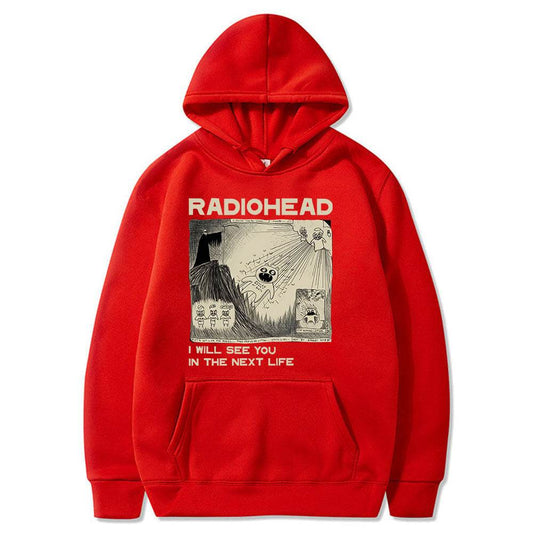 Vintage Radiohead Hoodie Men Fashion Oversized Hoodies - Mubimart