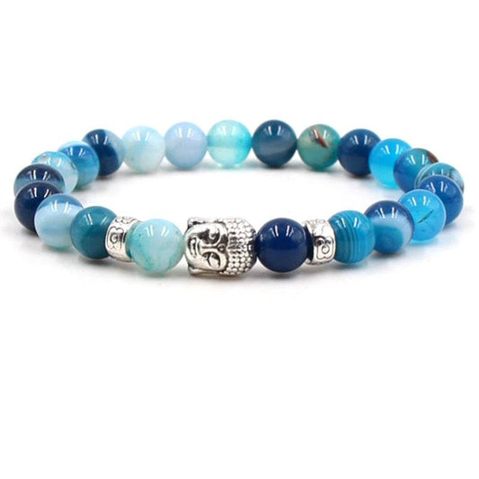 Natural Sapphire Blue Tiger Eye Bracelet Gemstone Beads - Mubimart