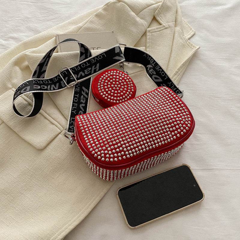 Rhinestone Shoulder Bag With Small Purse Fashion Party Underarm Crossbody Bag For Women Luxury Designer Bags - Mubimart