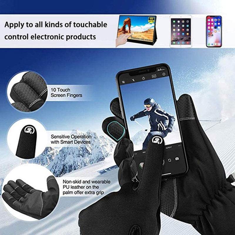 Winter Gloves Touchscreen Non-Slip Unisex Waterproof Windproof Warm Cycling Ski Sports Gloves Women Men - Mubimart