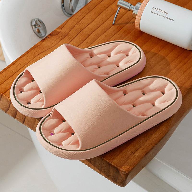 Non-slip Design Bathroom Slippers Home Summer Thick Sole Floor Bedroom House Shoes For Women Men - Mubimart
