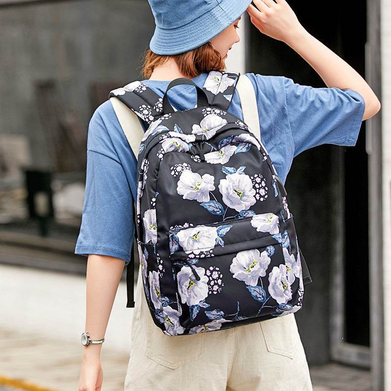 Schoolbag Outdoor Nylon Backpack For Women - Mubimart