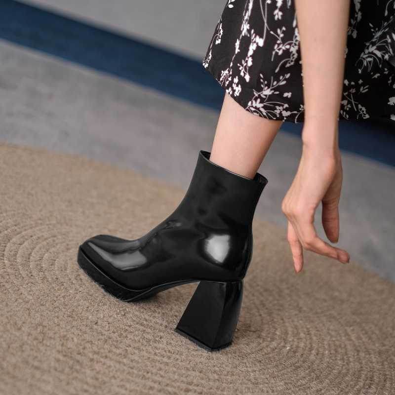 Fashion Soft Leather Women Boots Women Shoes - Mubimart