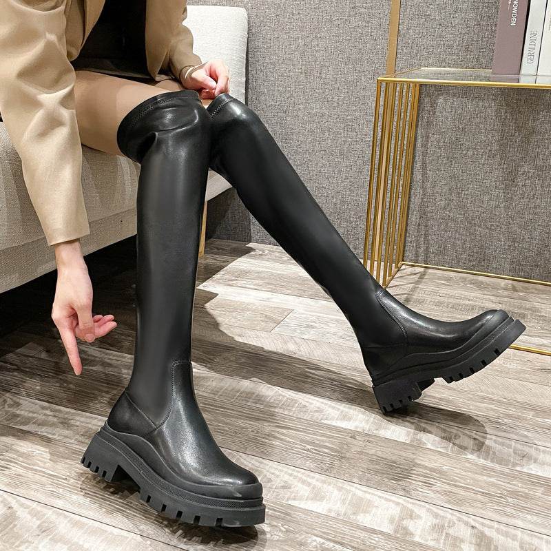 Fashionable Long Boots Slim Women Tall Knight All Match - Mubimart