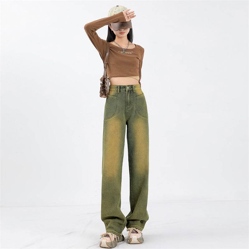 Fashion Washed Wide-leg Jeans For Women - Mubimart
