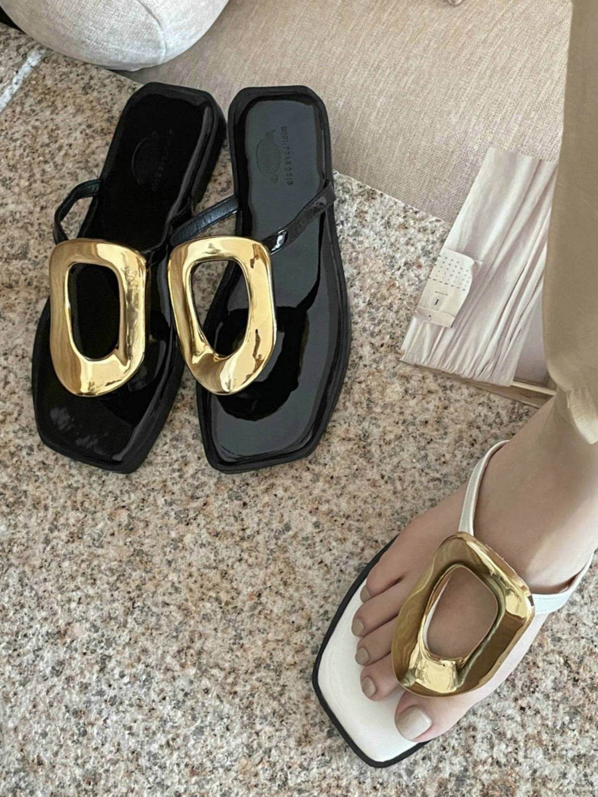 Women's Flat Bottom Flip-flops Flip-flops - Mubimart