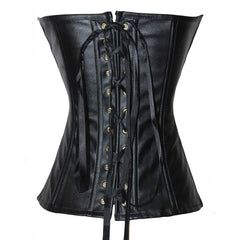 Court Shaper European And American PU Leather Zipper Postpartum Corset Waist - Mubimart -  