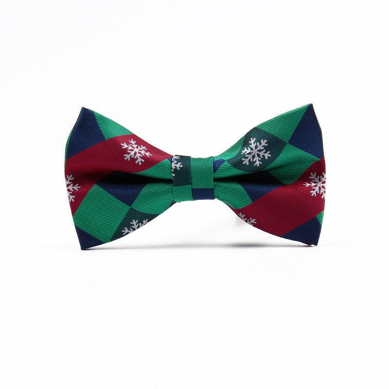 Mens Christmas Fashion Casual Print Bow Tie - Mubimart