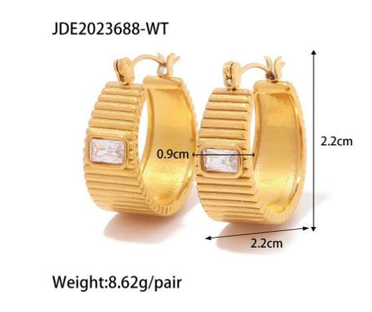 Carole Gold Hoop Earrings - Mubimart