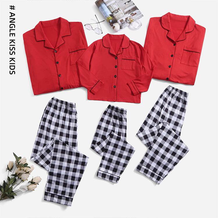 Christmas Family Parent-child Striped Pajamas Housewear Suit - Mubimart