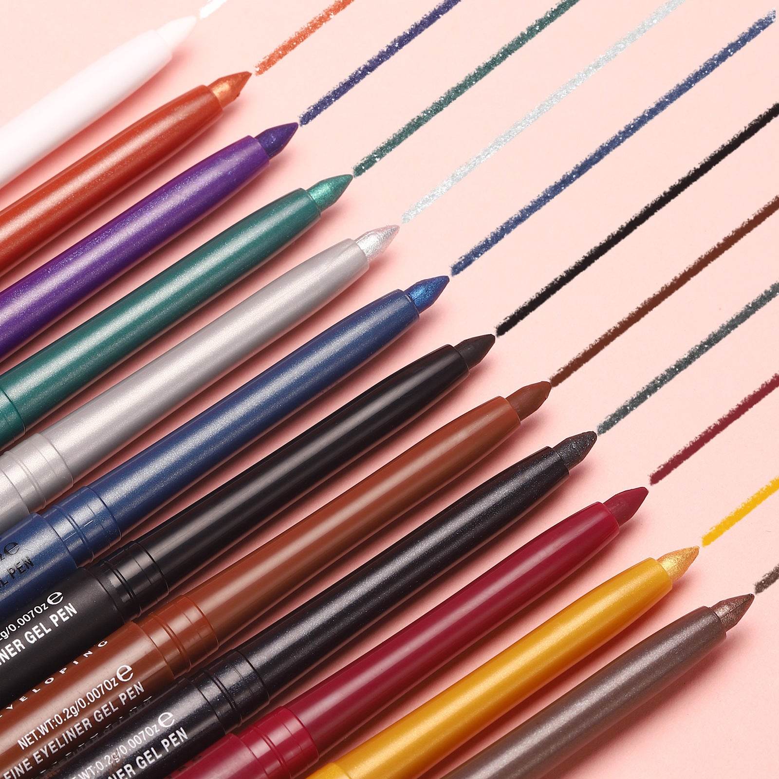 Colorful Gel Glitter Eyeliner Pencils Waterproof & Smudgeproof For Party, Halloween, Cosplay Makeup 12 Vibrant Shades - Mubimart