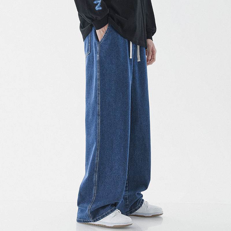 Mens Fashion Casual Loose Straight Jeans - Mubimart