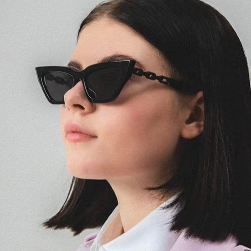Chain Leg Cat Eye Sunglasses For Women - Mubimart