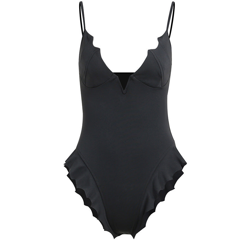 Ladies Sling Bat Ruffle Bodysuit Women - Mubimart -  