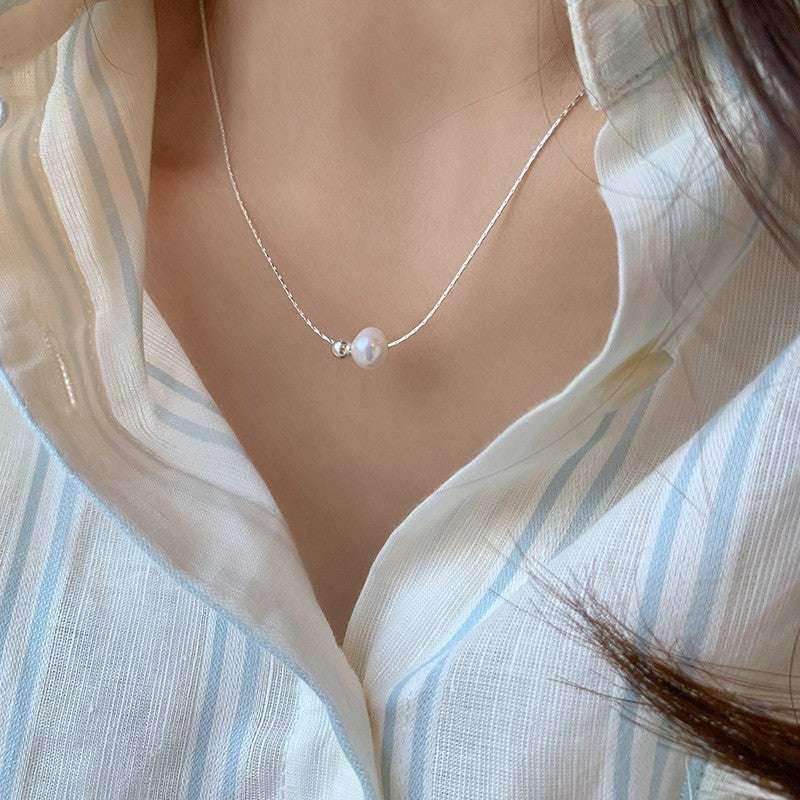 Love Pearl Clavicle Chain Necklace For Women - Mubimart