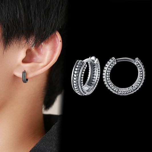 Titanium Steel Earrings Retro Men - Mubimart