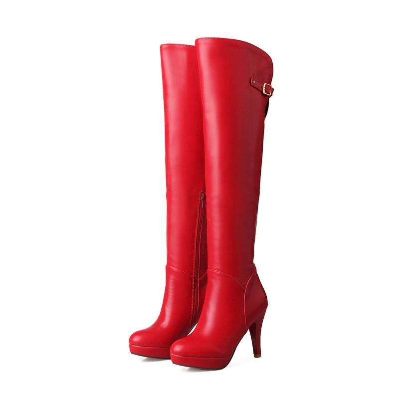 Over The Knee Boots Women's High Heel - Mubimart