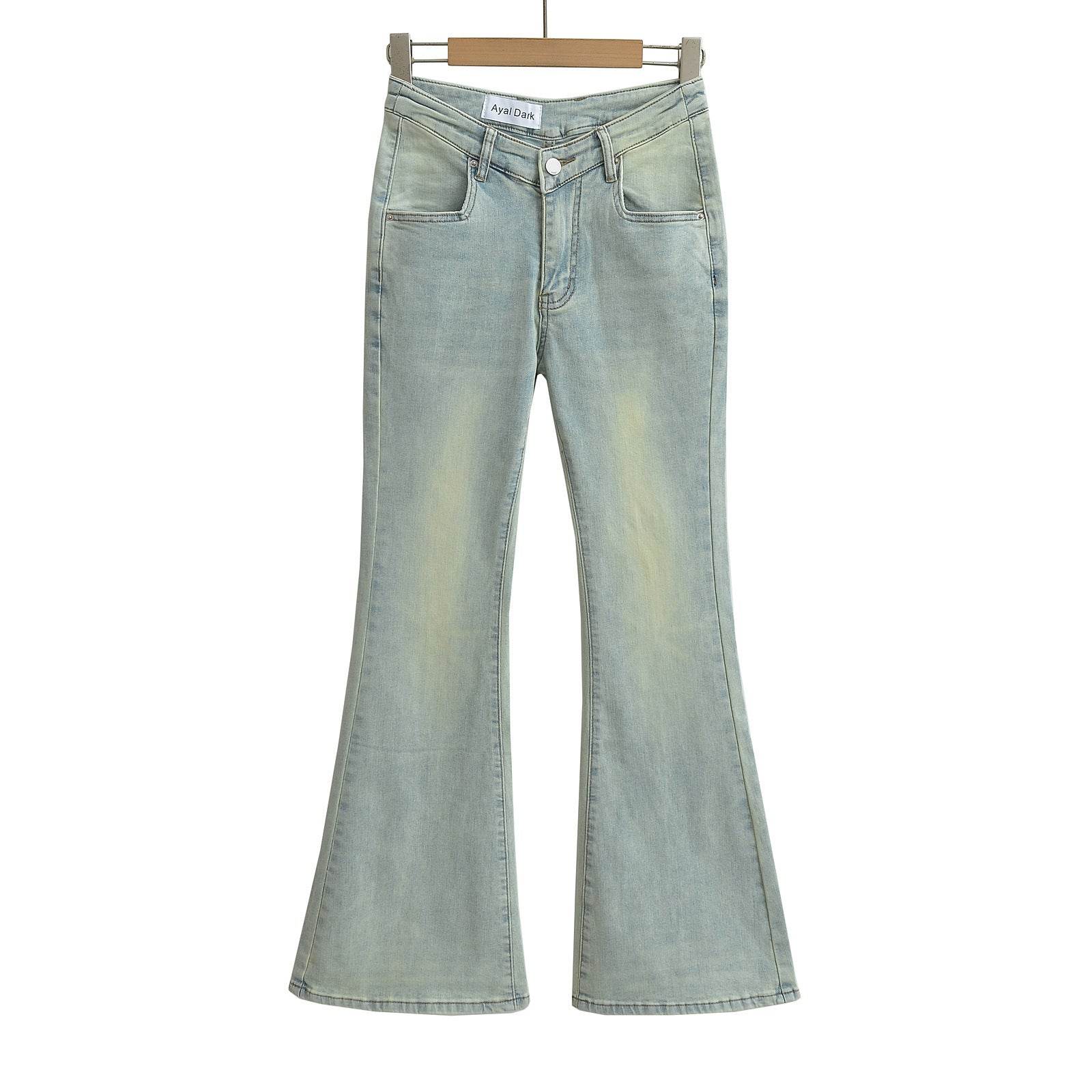 Fuli Washed Nostalgic Skinny Jeans For Women - Mubimart