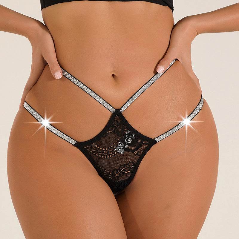 Mesh Traceless Adjustable Lace Thong - Mubimart