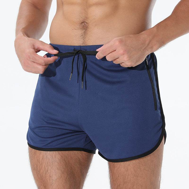 Men's Fashion Quick-drying Workout Zipper Pocket Shorts - Mubimart