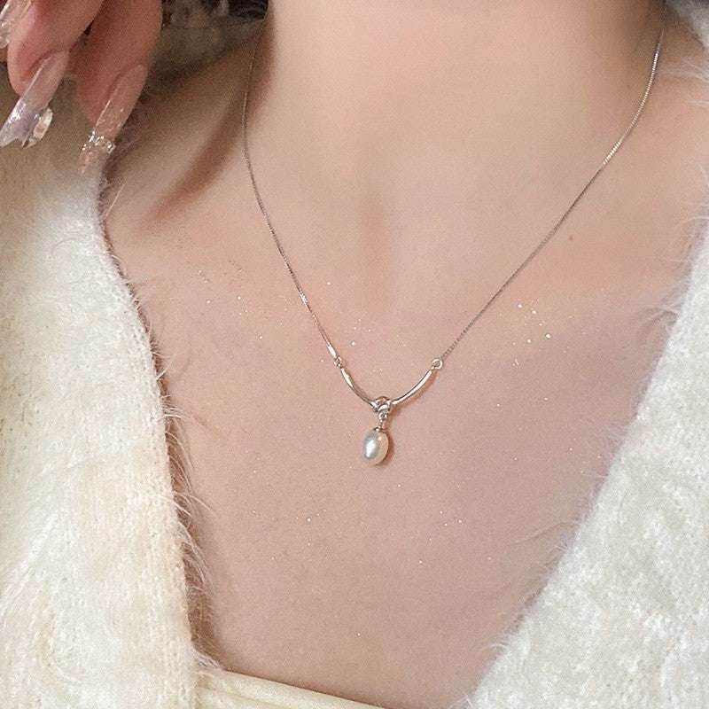 Love Pearl Clavicle Chain Necklace For Women - Mubimart