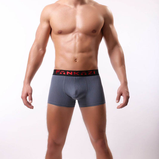 Striped Men's Underwear Breathable Close-fitting Boxers - Mubimart