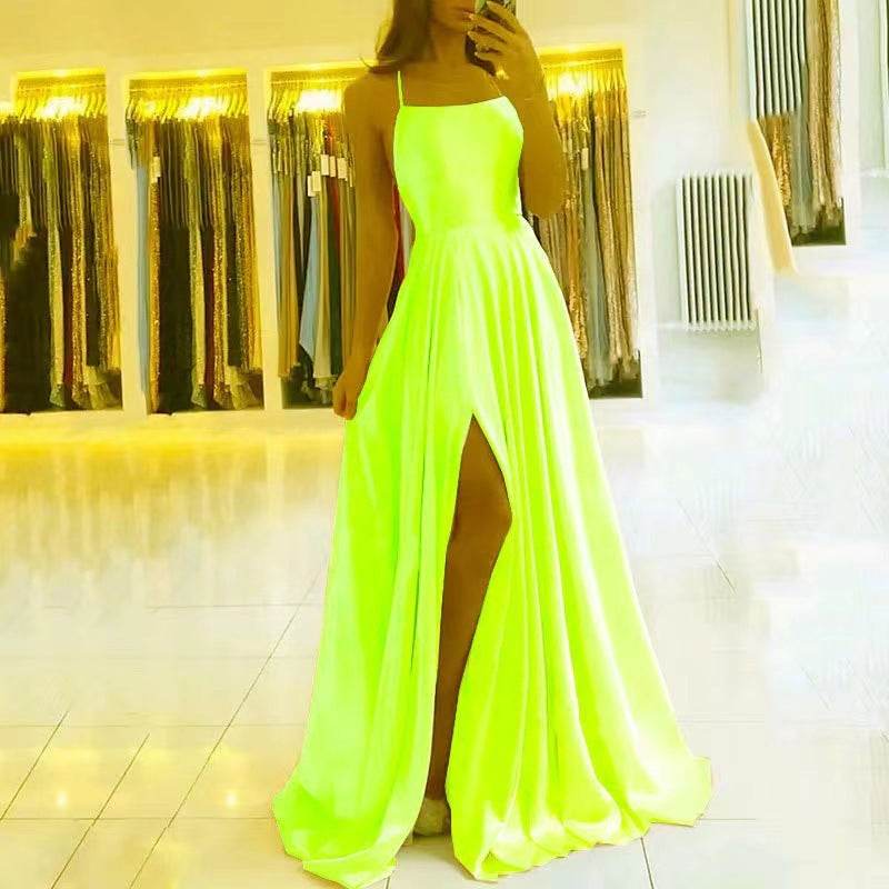 Evening Dress Prom Robe Formal Simple Split - Mubimart