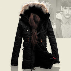 Men Winter Coat Lamb Wool Liner Thick Padded Jacket Men's Cotton Coat