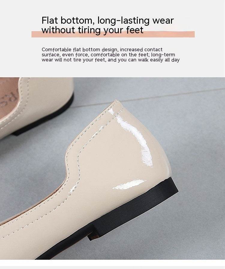 Flat Female Square Toe Low-cut Low Heel Work Casual Women's Shoes - Mubimart