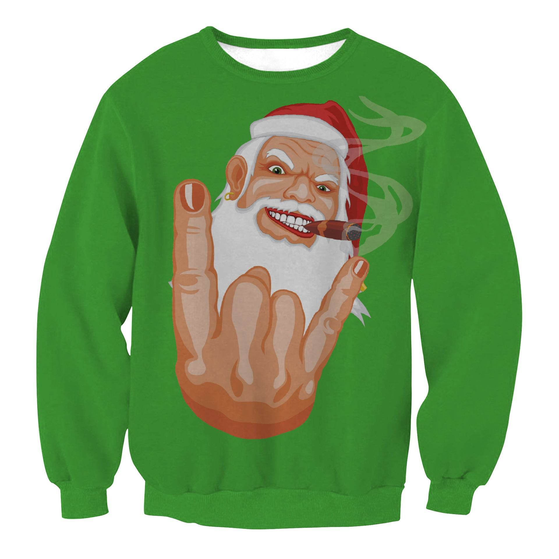 Autumn Winter Fashion Ugly Christmas Sweater Santa Elf Funny Pullover Womens Mens Print Sweaters Tops Clothing - Mubimart