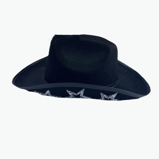 Western Cowboy Hat Rhinestone Five-pointed Star Fedora Hat - Mubimart