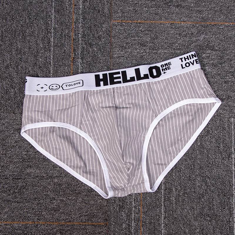 Striped Cotton Triangle Men's Briefs Low Waist Breathable Men's Underwear Briefs - Mubimart