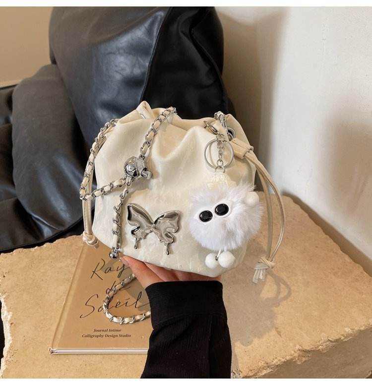Designer Chain Crossbody Fashion Bucket Bag - Mubimart