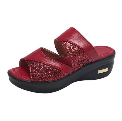 Crystal Ankle Strap Comfort Shoes Sandals Thin High Heels - Mubimart