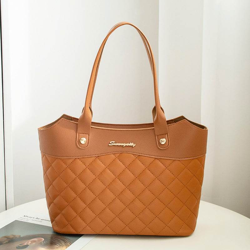Rhombus Handbag Women Shopping Shoulder Crossbody Bags - Mubimart