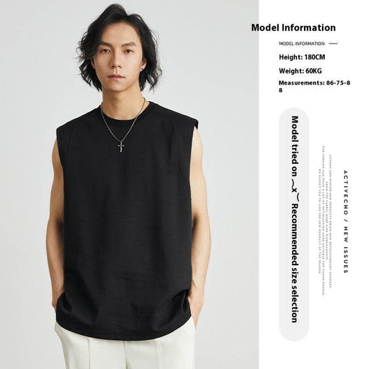 Double-sided Cotton Vest Fitness Exercise Sleeveless Undershirt - Mubimart