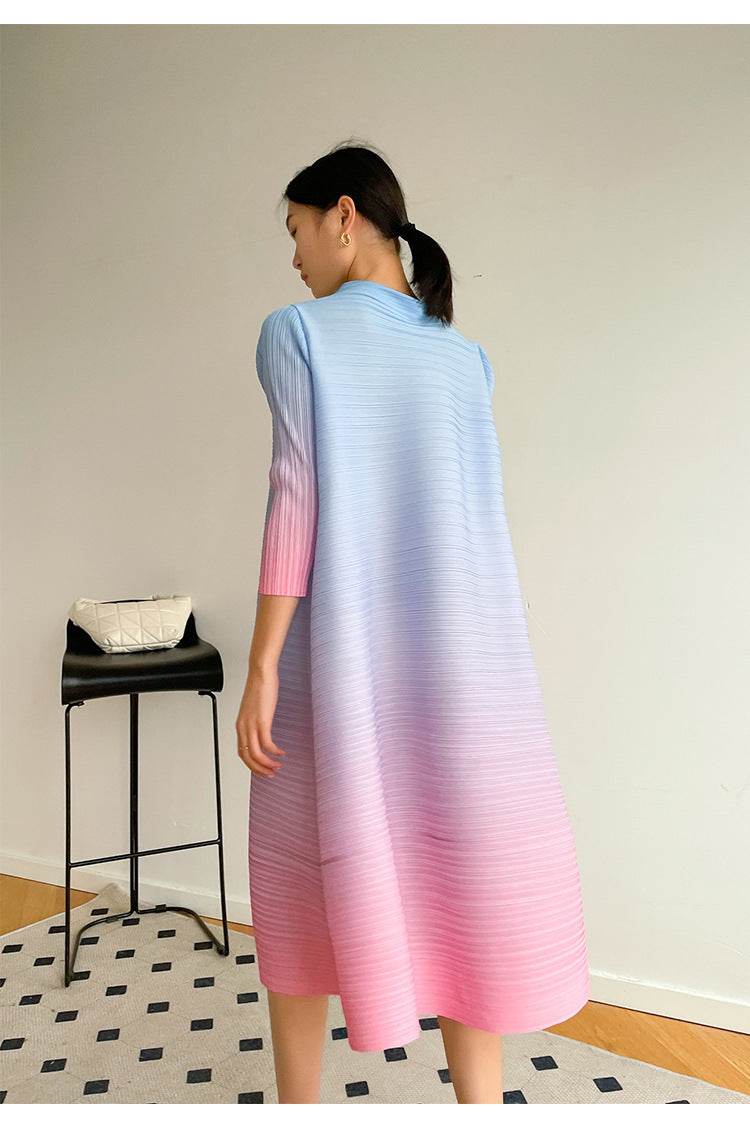 Pleated Plus Size Dress Women - Mubimart