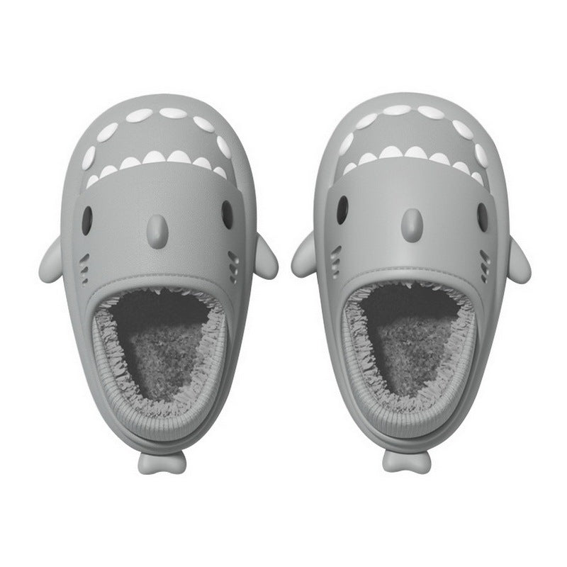 Waterproof Gradient Shark Cotton Slipper - Mubimart -  