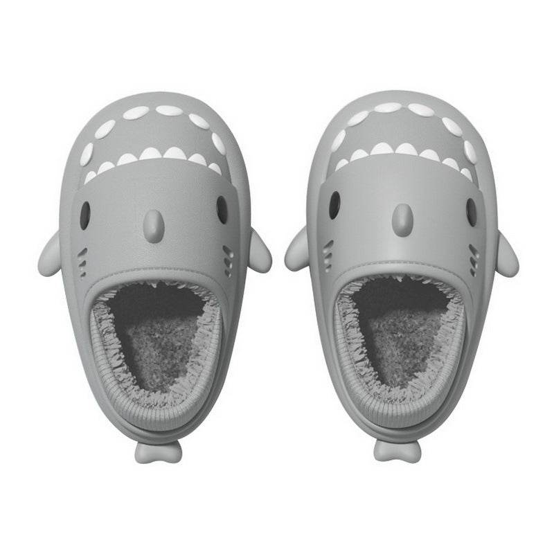 Waterproof Gradient Shark Cotton Slipper - Mubimart