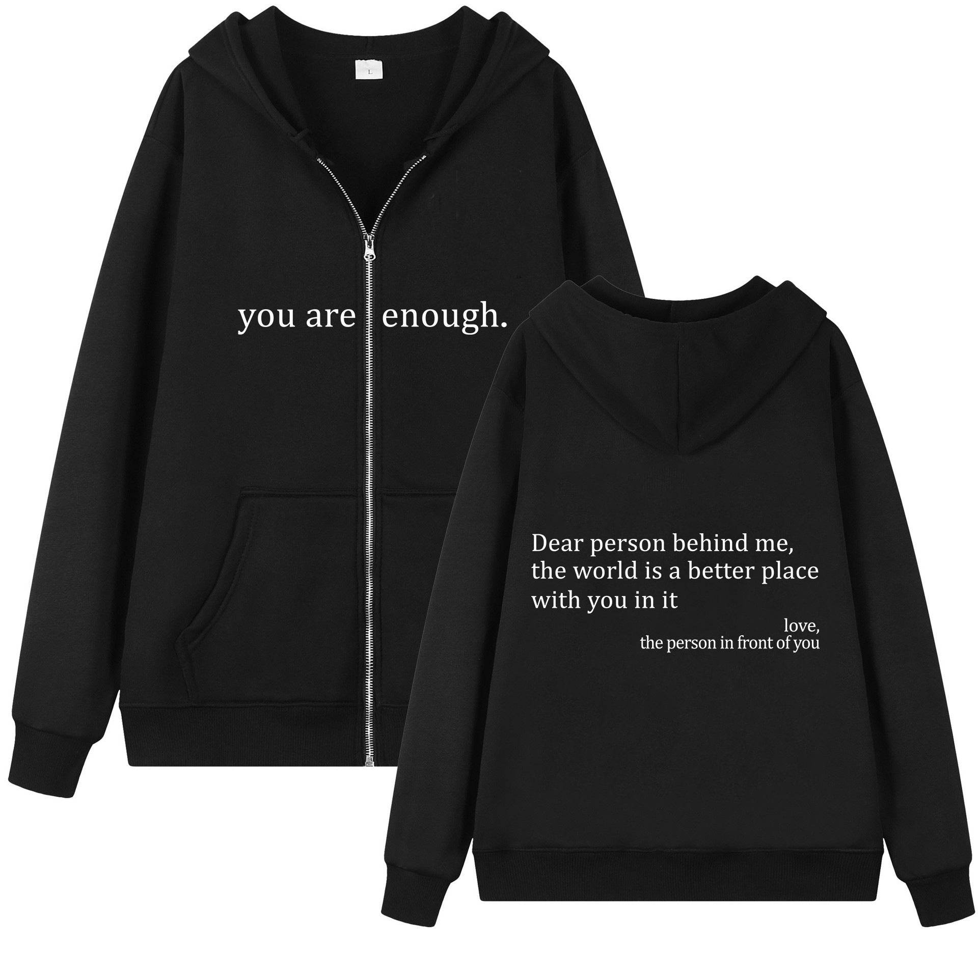 Hoodies Plus Size Sweatshirt Casual Drawstring Zipper Clothes - Mubimart