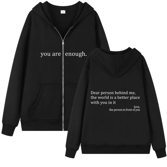 Hoodies Plus Size Sweatshirt Casual Drawstring Zipper Clothes - Mubimart