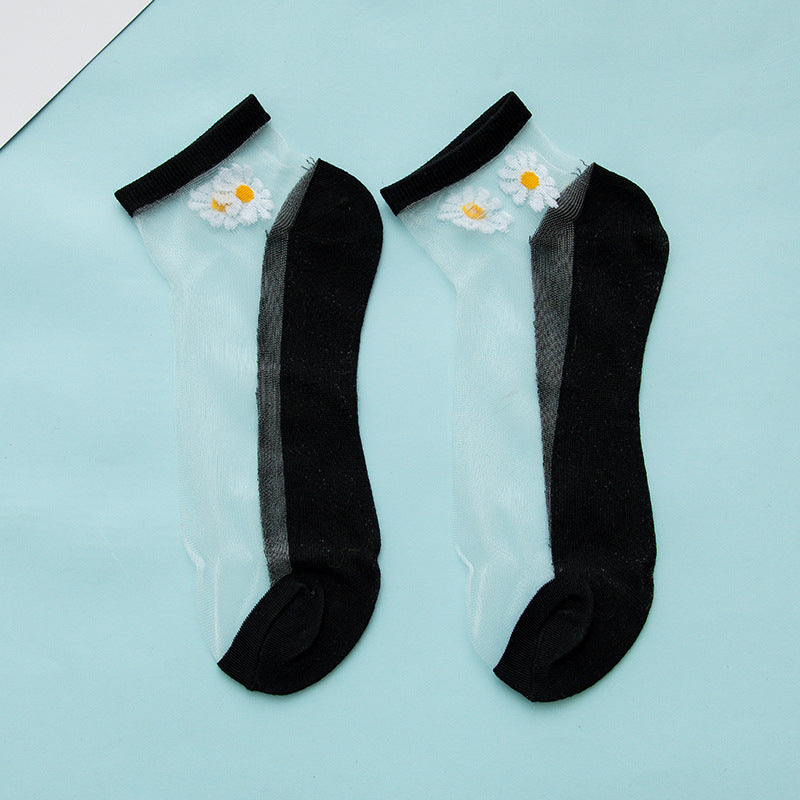 Women's Low-cut Liners Transparent Spun Glass Thin Socks - Mubimart -  