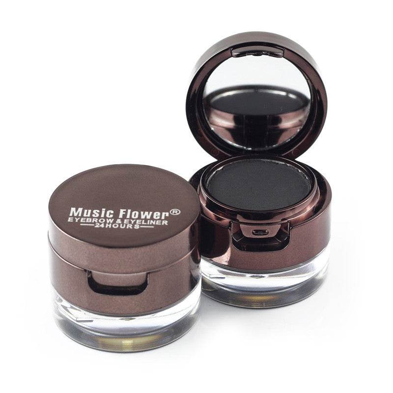 Music Flower Brown Black Gel Eyeliner Eyebrow Powder - Mubimart