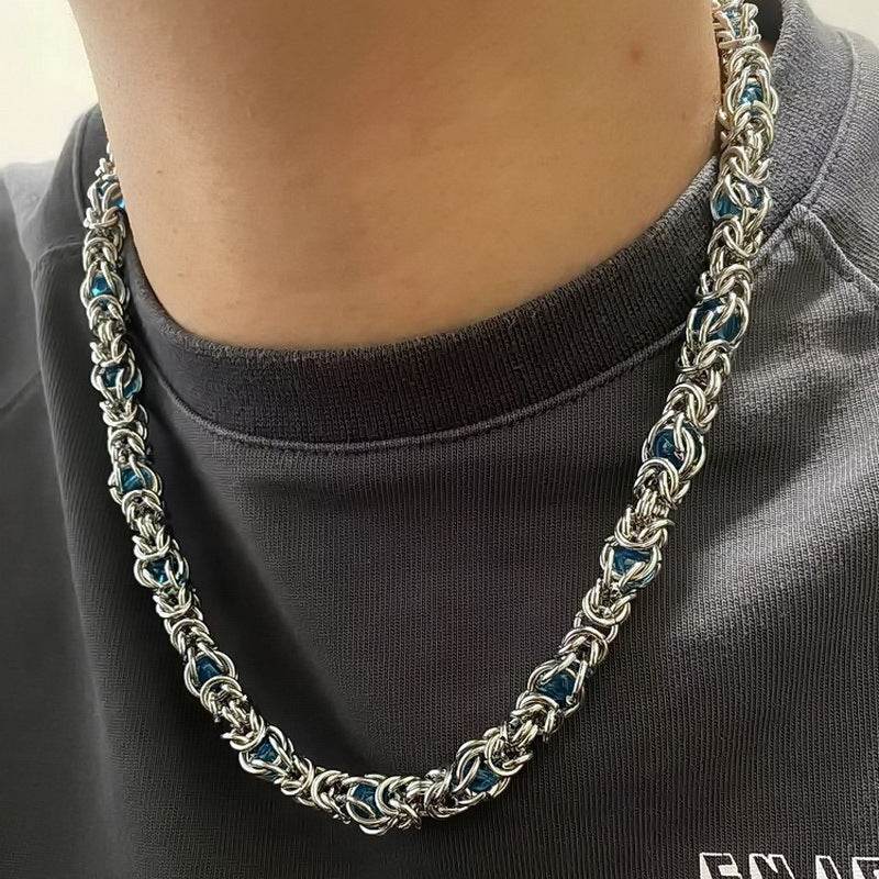 Sapphire Splice Necklace For Men - Mubimart