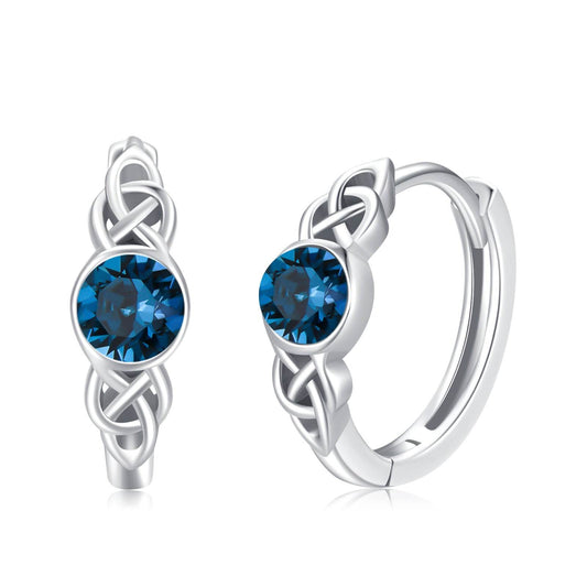 Hypoallergenic Sterling Silver Celtic Moonstone Hoop Earrings As For Women - Mubimart