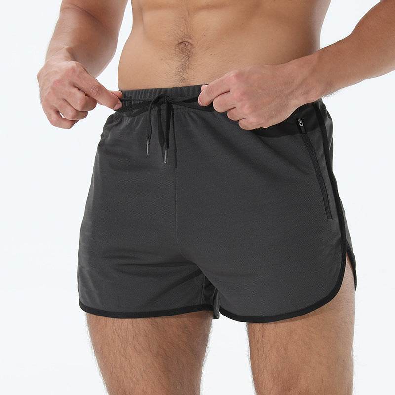 Men's Fashion Quick-drying Workout Zipper Pocket Shorts - Mubimart