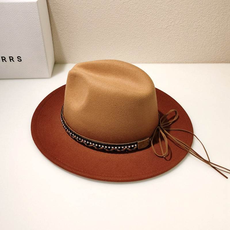Woolen Fedora Hat Female Vintage Top Hat - Mubimart