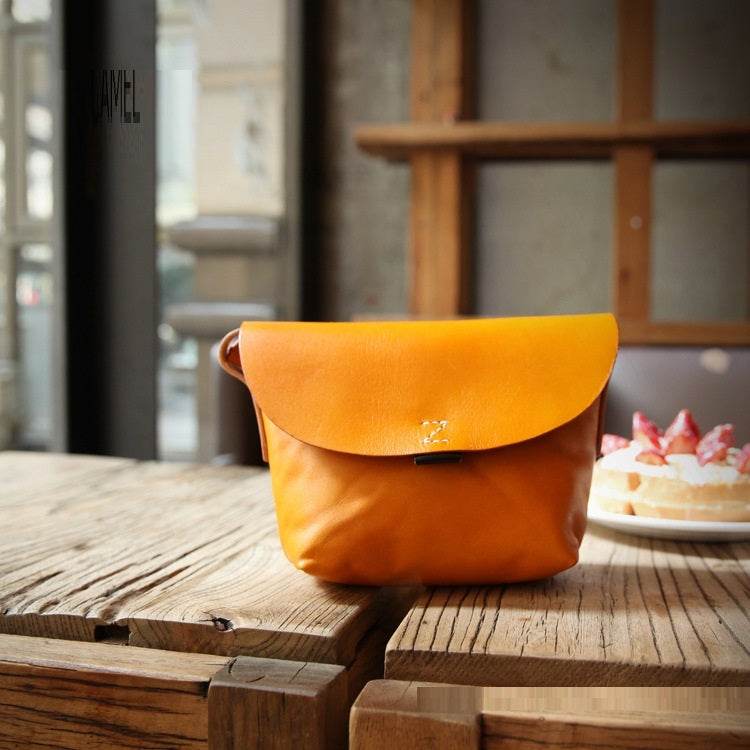 Handmade Retro Leather Messenger Bag For Women - Mubimart